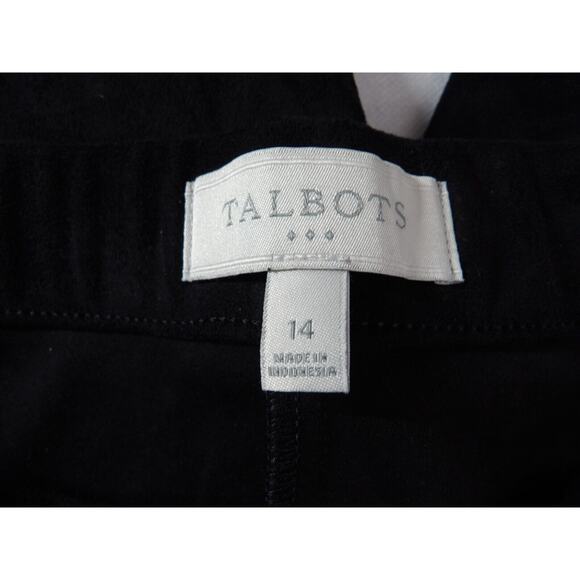 Talbots 14 Pant Faux Suede Black Pull On Tapered Ankle Stretch High Rise - Picture 3 of 14
